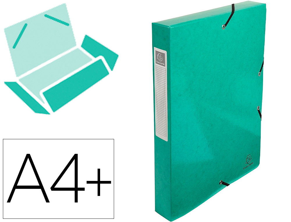 BOTE CLASSEMENT EXACOMPTA EXABOX CARTE LUSTRE 7/10E A4+ 25X33CM DOS 4CM COLORIS VERT