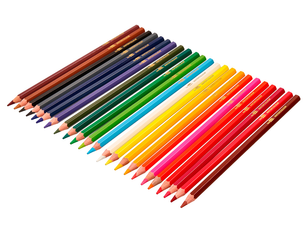 CRAYON COULEUR LIDERPAPEL AQUARELLABLE COLORIS ASSORTIS  TUI CARTON 24 UNIT S