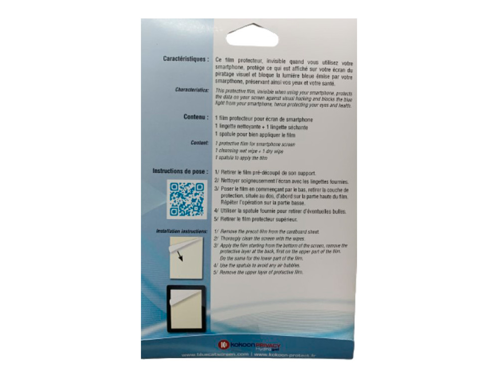 PAQUET DE 10 ETUIS PROTEGE HYDROGEL ANTI CHOC, ANTI      ESPION +PACK D'INSTALL